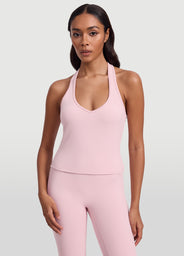 Open Back Halter Tank Top