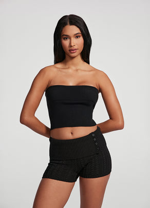 
                Cable Knit Micro Shorts
              