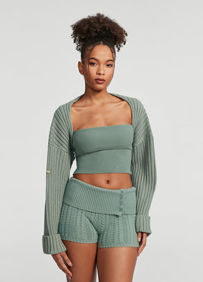 
                Ribbed Knit Shrug
              