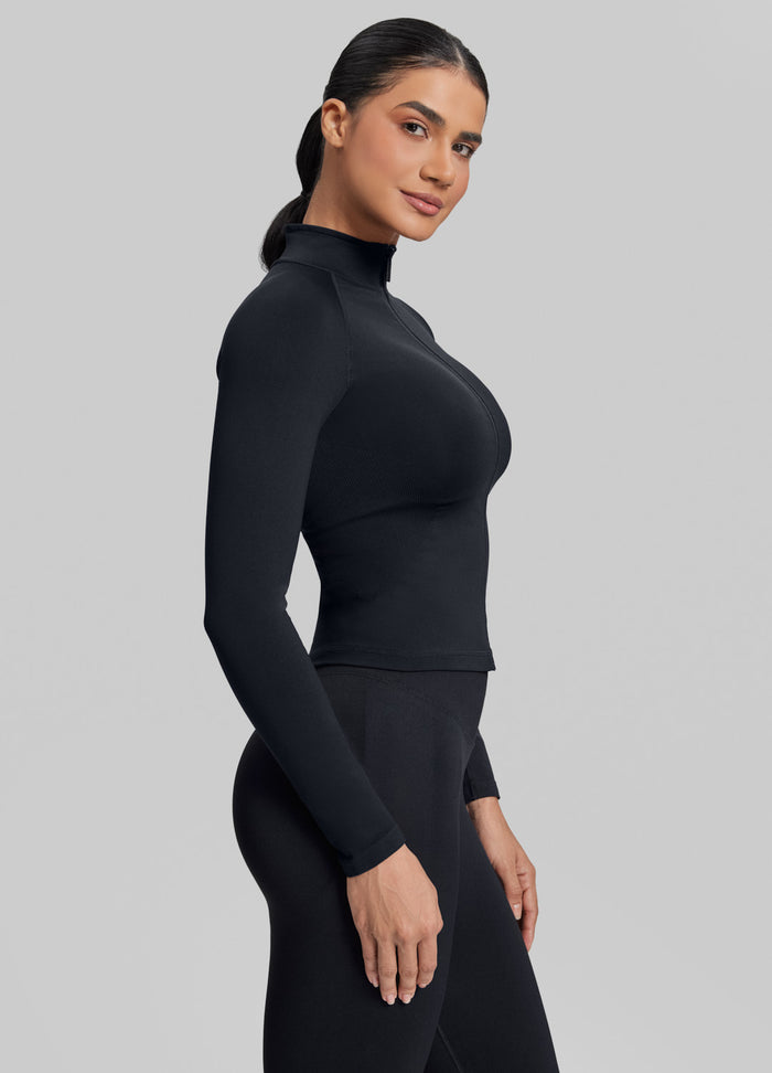 Ultrasculpt Longline Full Zipper Seamless Breathable Warm Jacket