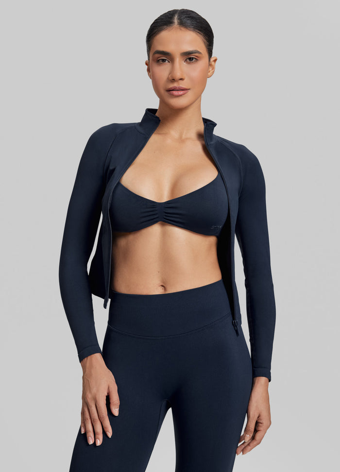 Ultrasculpt Longline Full Zipper Seamless Breathable Warm Jacket