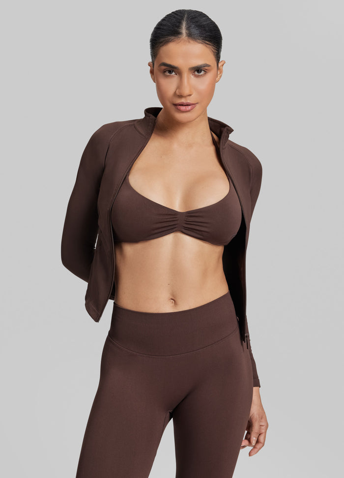 Ultrasculpt Longline Full Zipper Seamless Breathable Warm Jacket