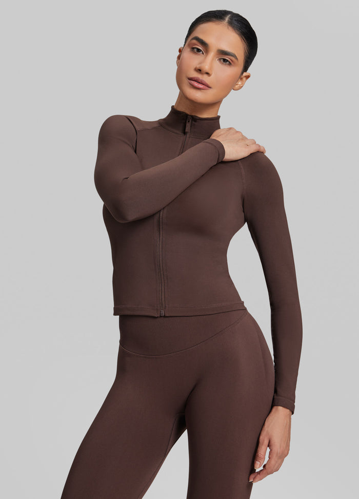 Ultrasculpt Longline Full Zipper Seamless Breathable Warm Jacket