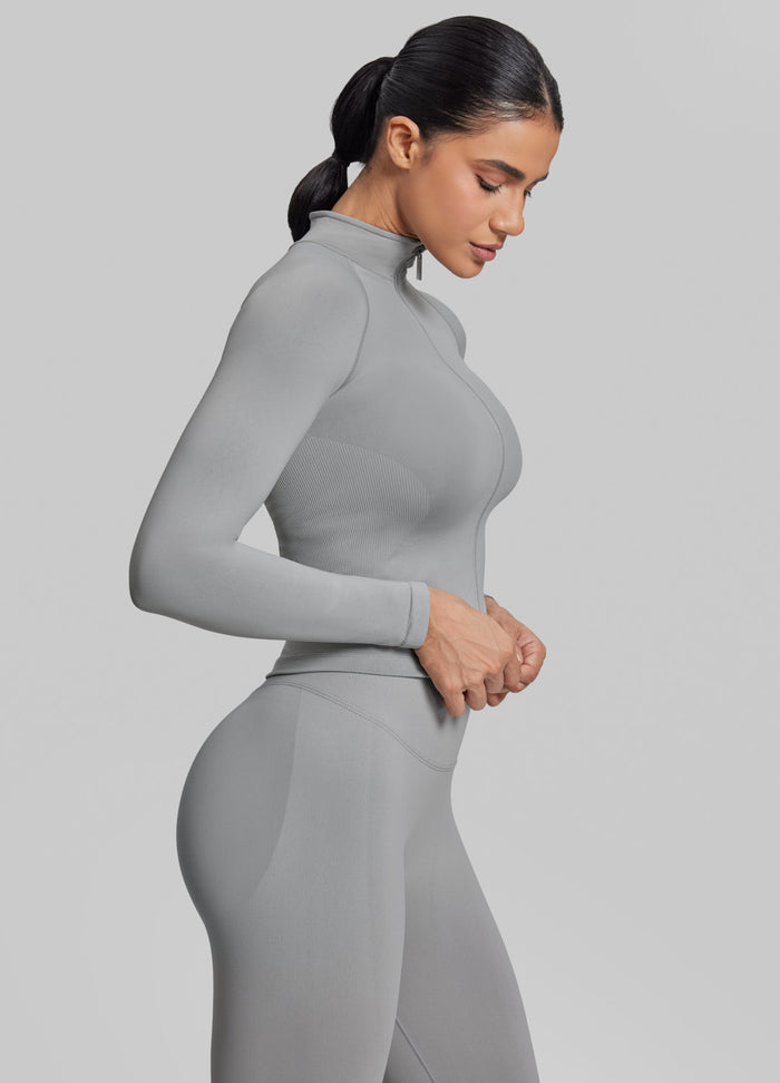 Ultrasculpt Longline Full Zipper Seamless Breathable Warm Jacket