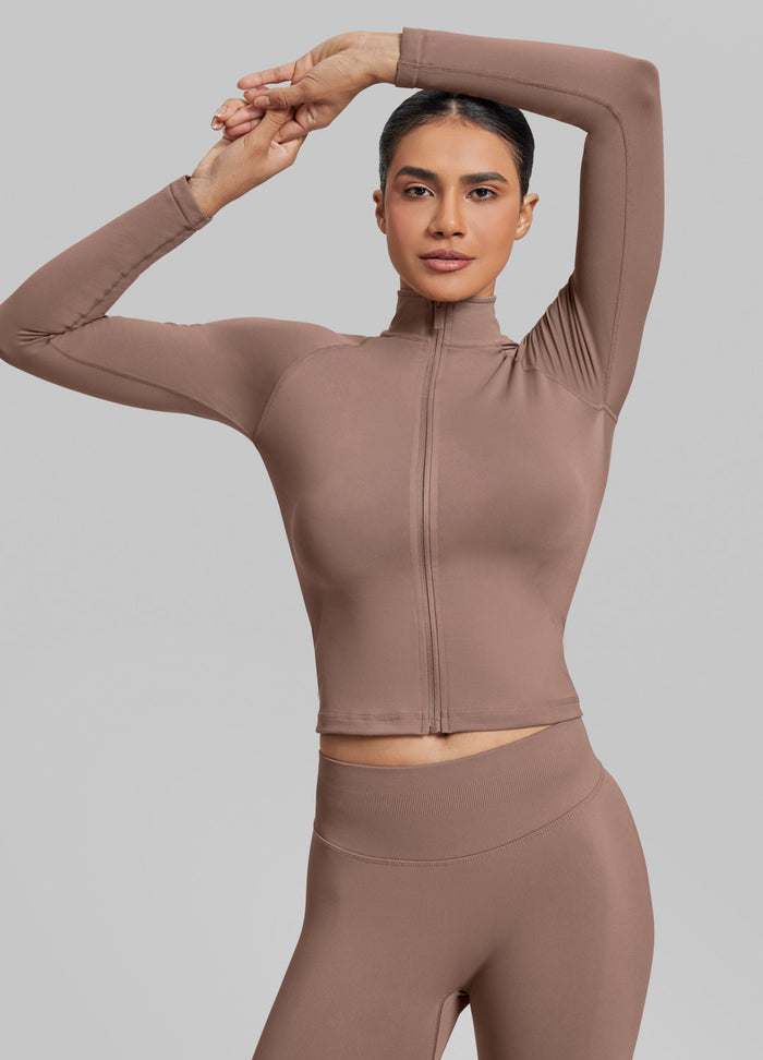 Ultrasculpt Longline Full Zipper Seamless Breathable Warm Jacket