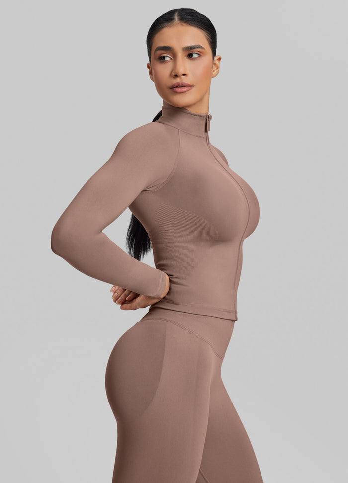 Ultrasculpt Longline Full Zipper Seamless Breathable Warm Jacket