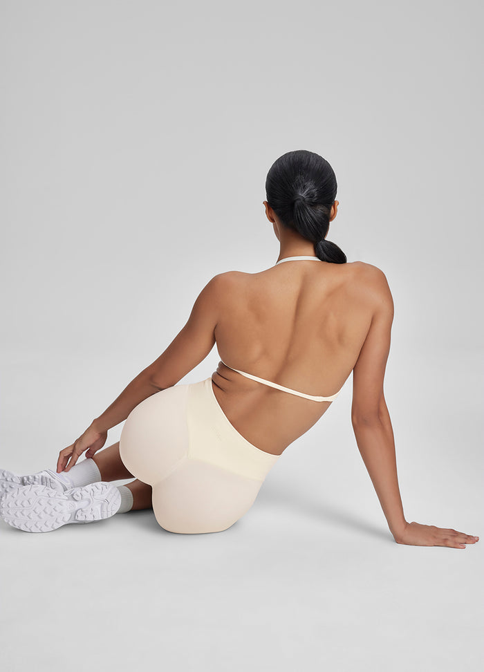 Ultrasculpt Halterneck Backless Strappy Functional Twill Knit Bra