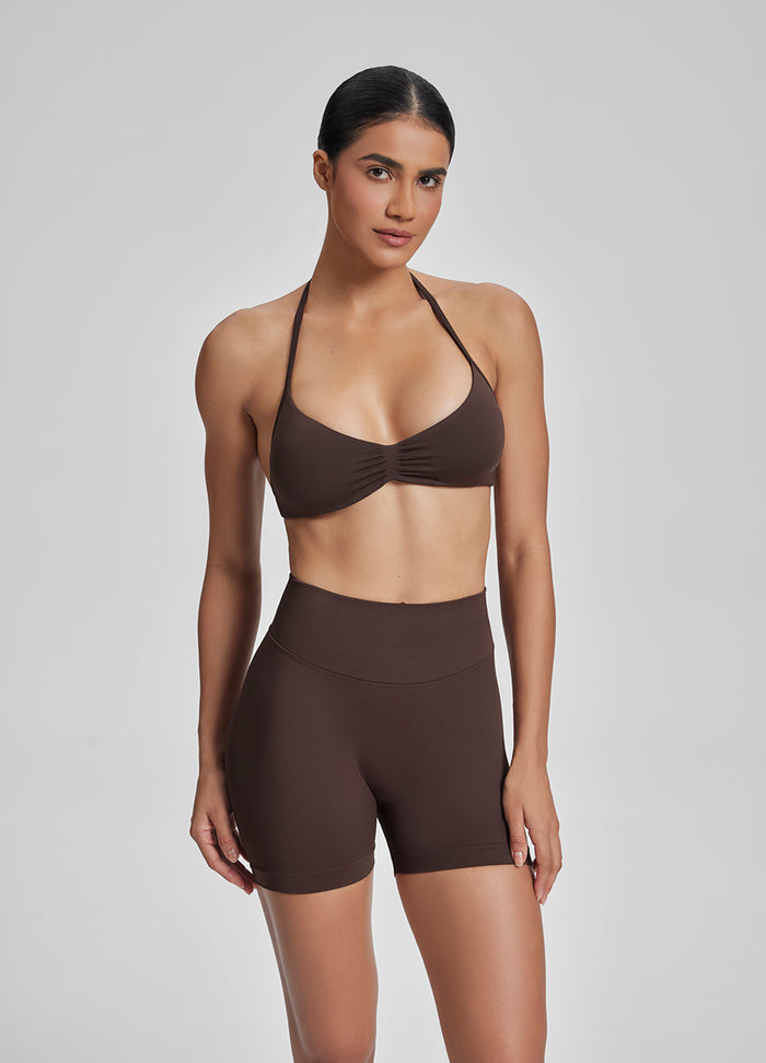 Ultrasculpt Halterneck Backless Strappy Functional Twill Knit Bra