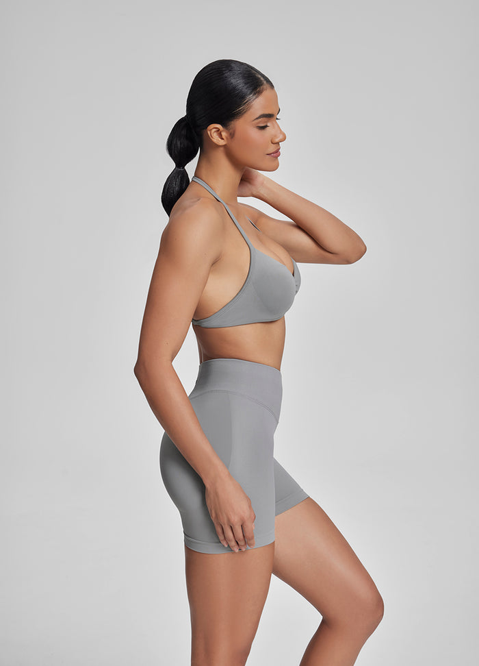 Ultrasculpt Halterneck Backless Strappy Functional Twill Knit Bra