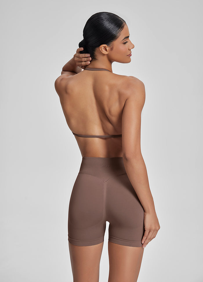Ultrasculpt Halterneck Backless Strappy Functional Twill Knit Bra