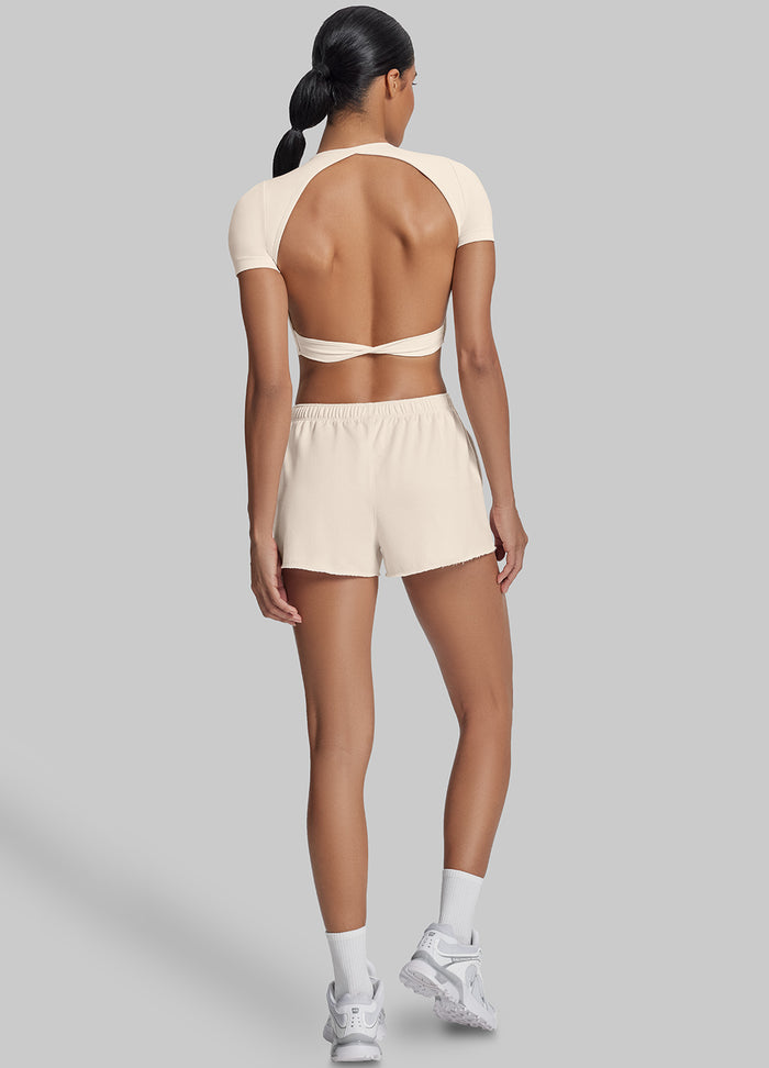 Comfy Mid-Thigh Stretchy Waist French Terry Jersey Shorts