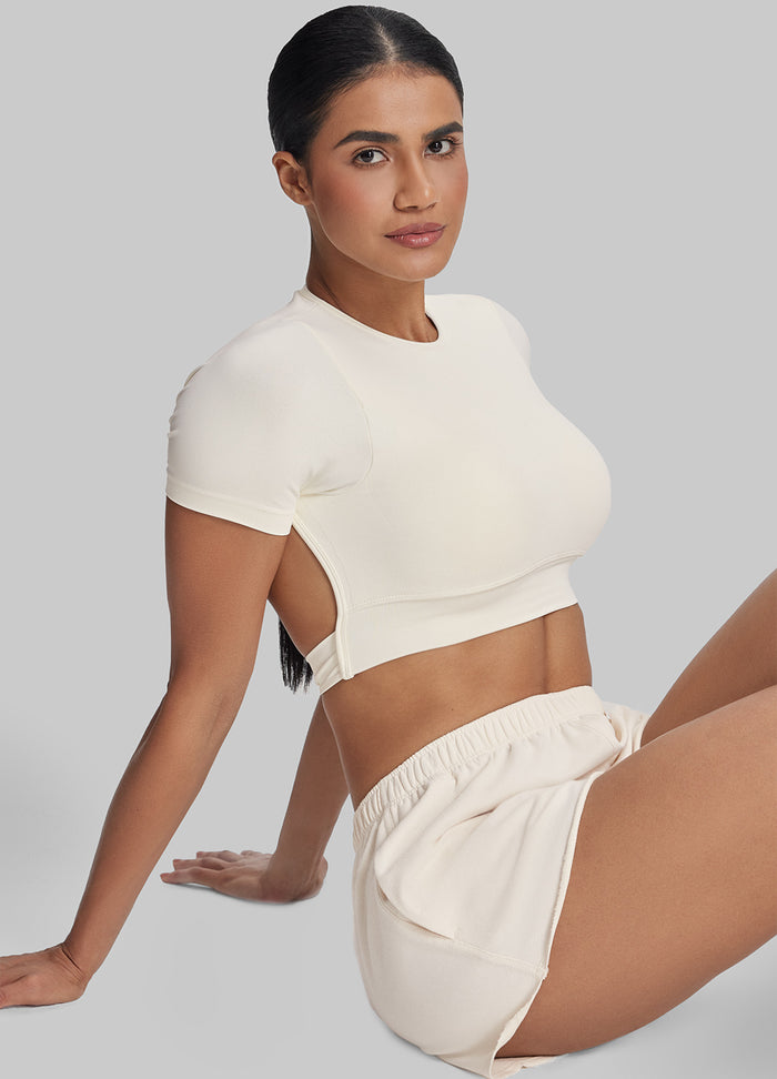 Comfy Mid-Thigh Stretchy Waist French Terry Jersey Shorts