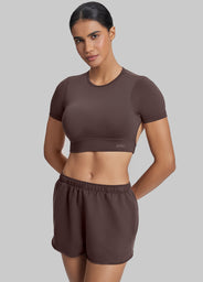 Comfy Mid-Thigh Stretchy Waist French Terry Jersey Shorts