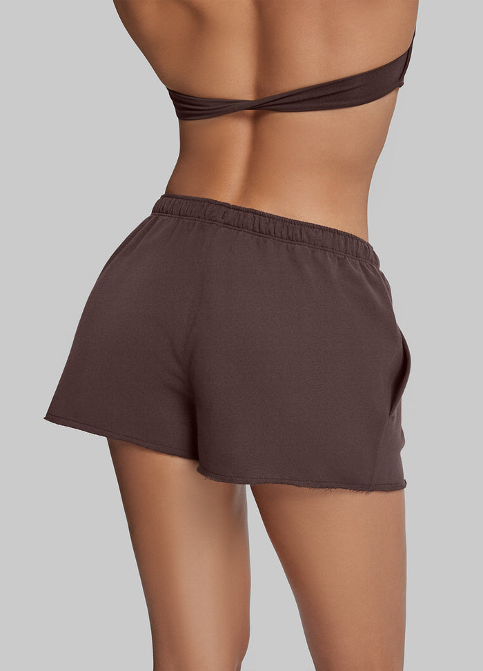 Comfy Mid-Thigh Stretchy Waist French Terry Jersey Shorts