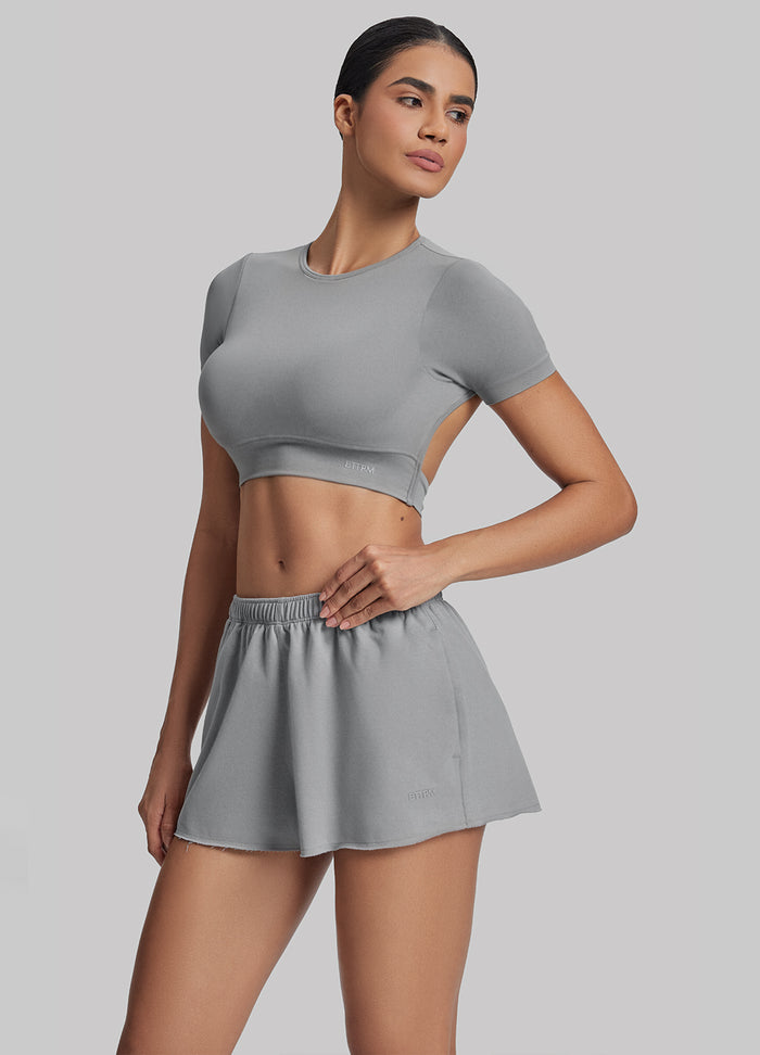 Comfy Mid-Thigh Stretchy Waist French Terry Jersey Shorts