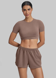Comfy Mid-Thigh Stretchy Waist French Terry Jersey Shorts