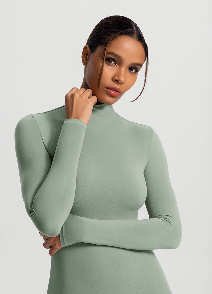 Mock Neck Long Sleeve Top