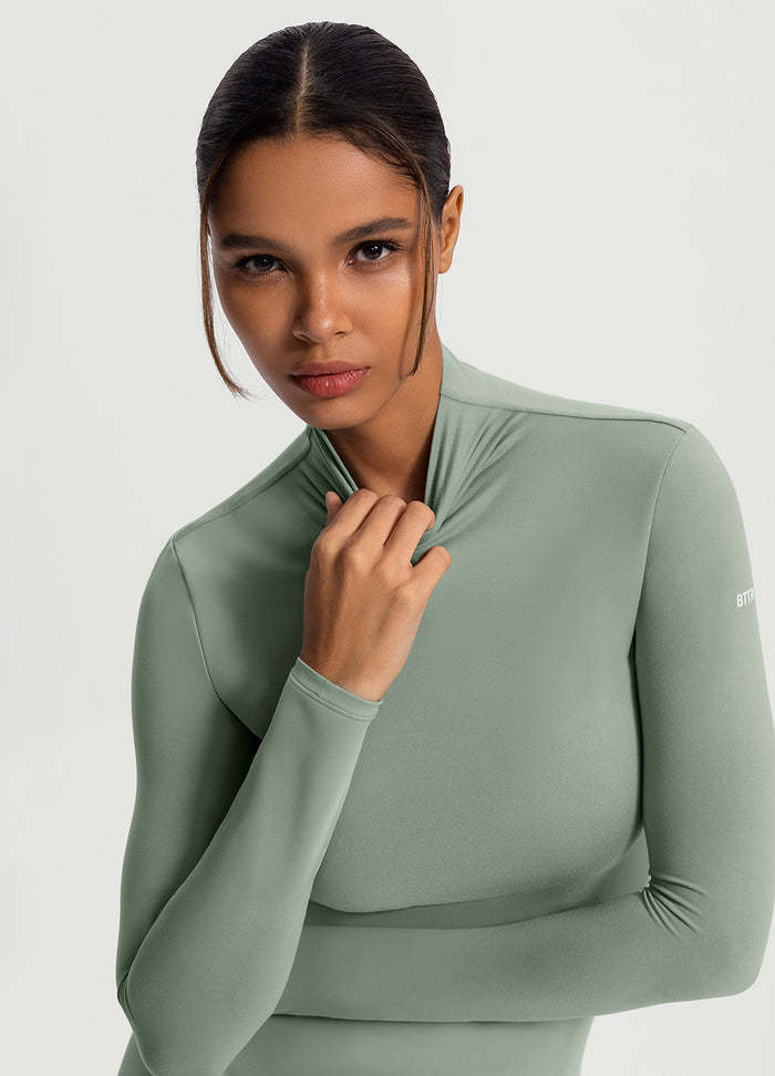 Mock Neck Long Sleeve Top