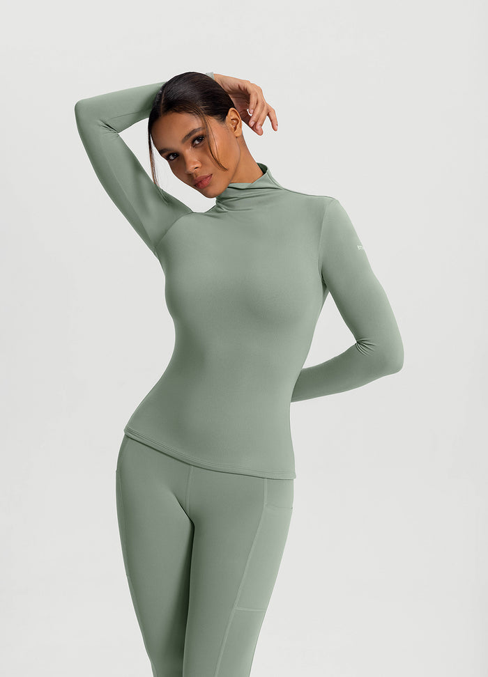 Mock Neck Long Sleeve Top