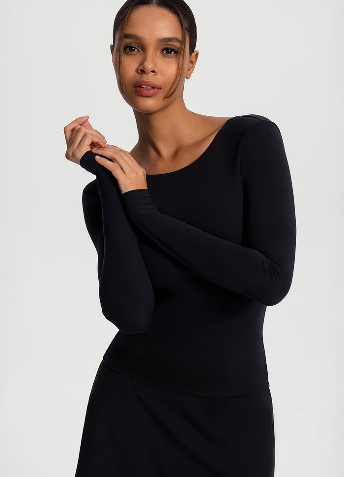 Open-Back Long Sleeve Top