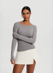 Open-Back Long Sleeve Top