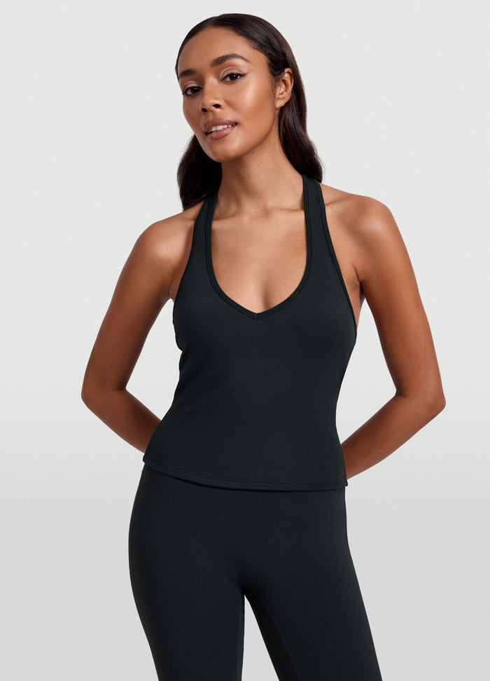 Open Back Halter Tank Top