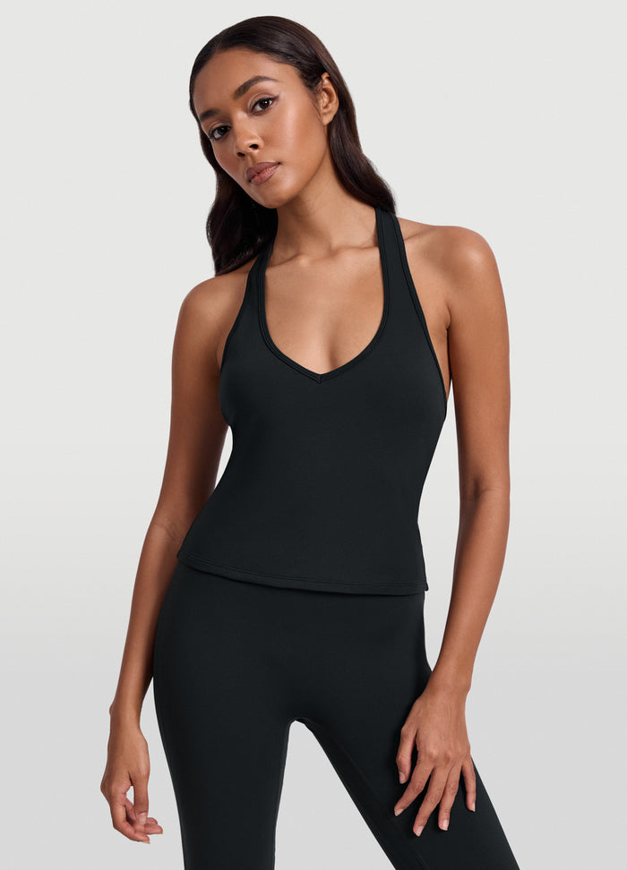 Open Back Halter Tank Top