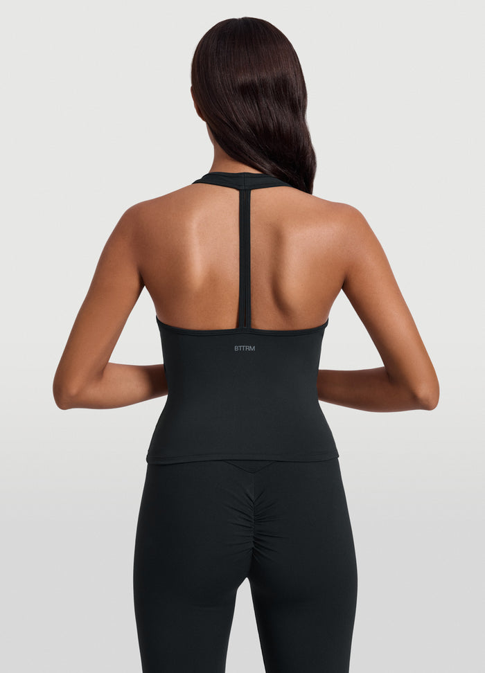 Open Back Halter Tank Top