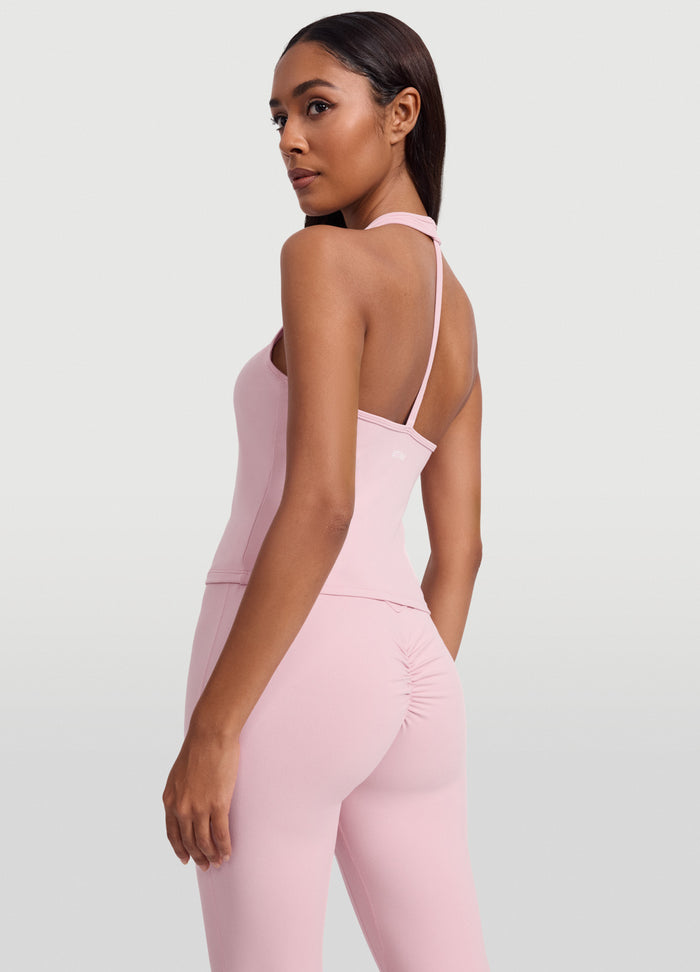 Open Back Halter Tank Top