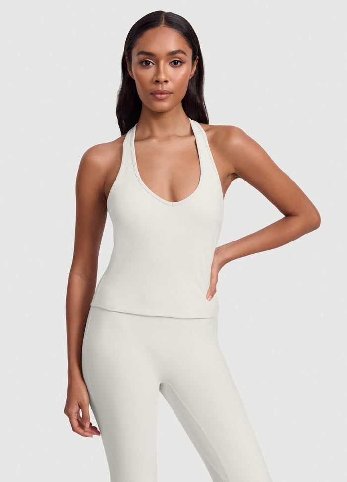Open Back Halter Tank Top