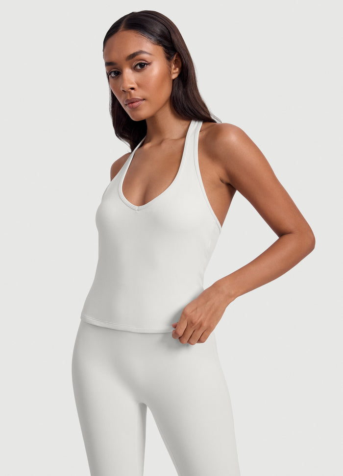 Open Back Halter Tank Top