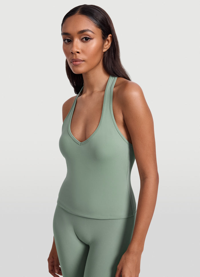 Open Back Halter Tank Top