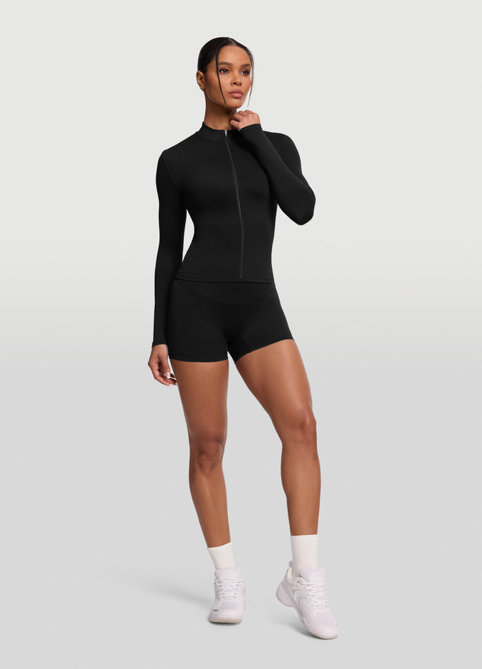Sleek Zip-Up Long Sleeve Jacket