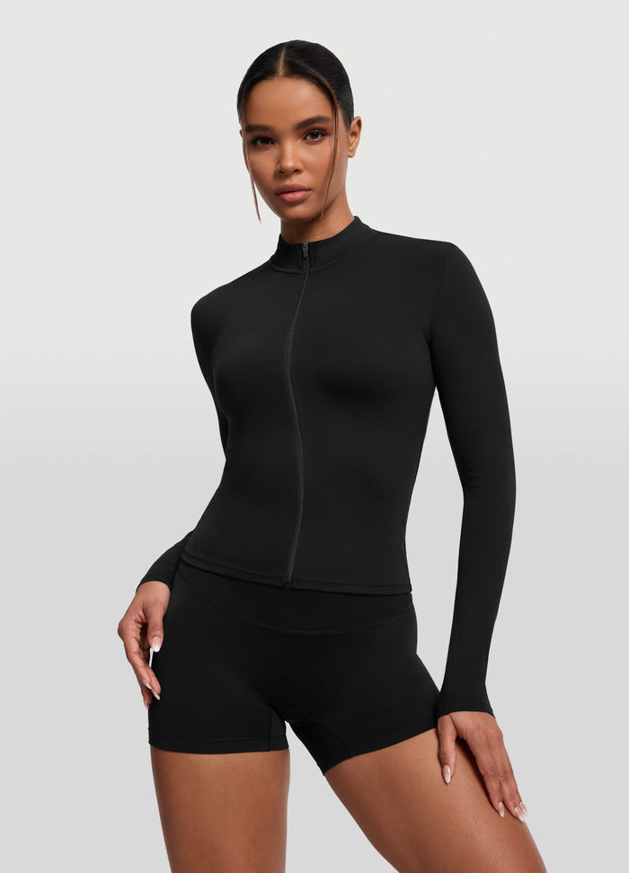 Sleek Zip-Up Long Sleeve Jacket
