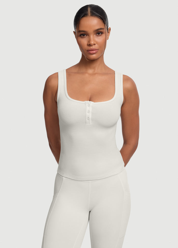 Button Front Tank Top