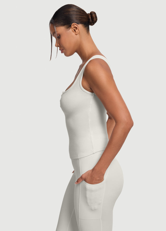 Button Front Tank Top
