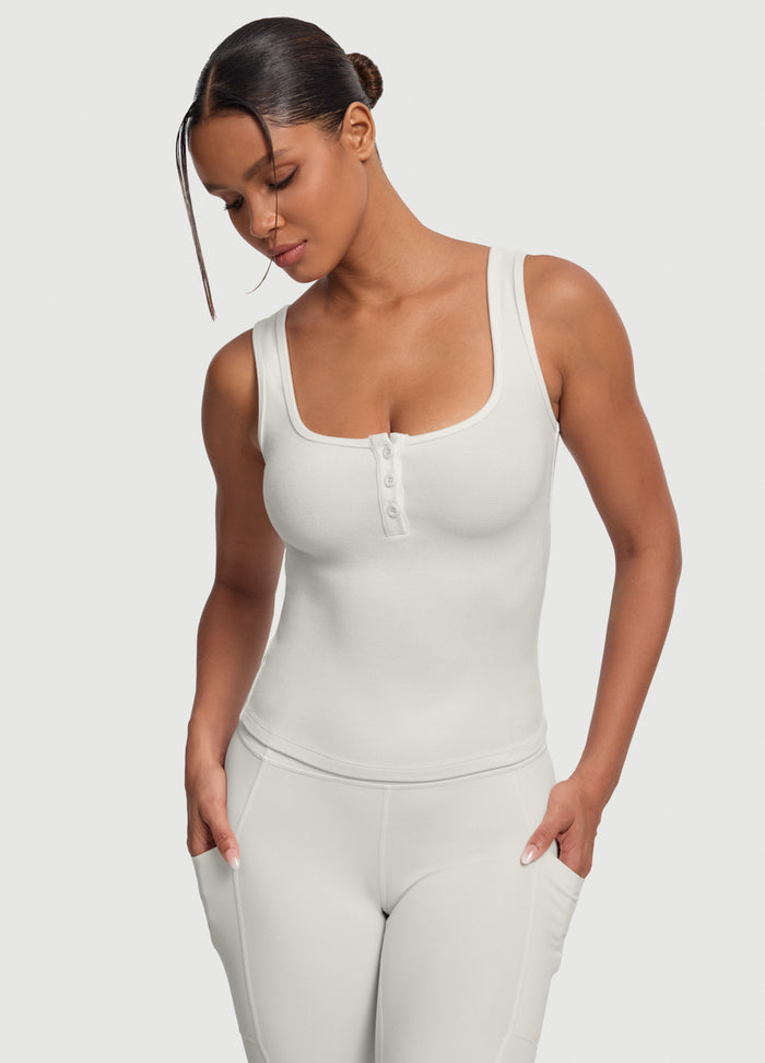 Button Front Tank Top