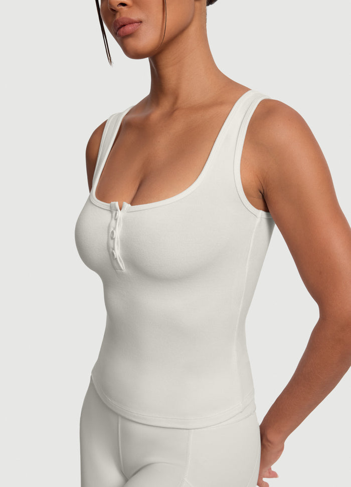 Button Front Tank Top