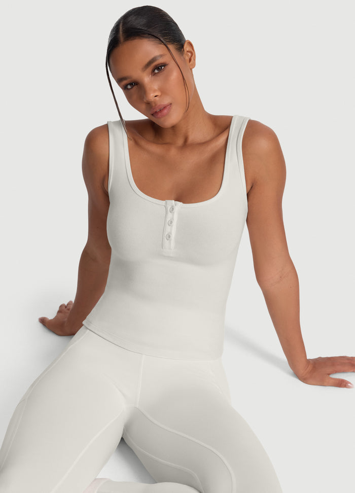 Button Front Tank Top
