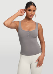 Button Front Tank Top