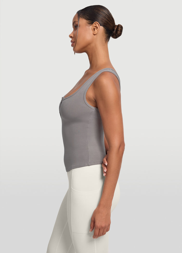 Button Front Tank Top