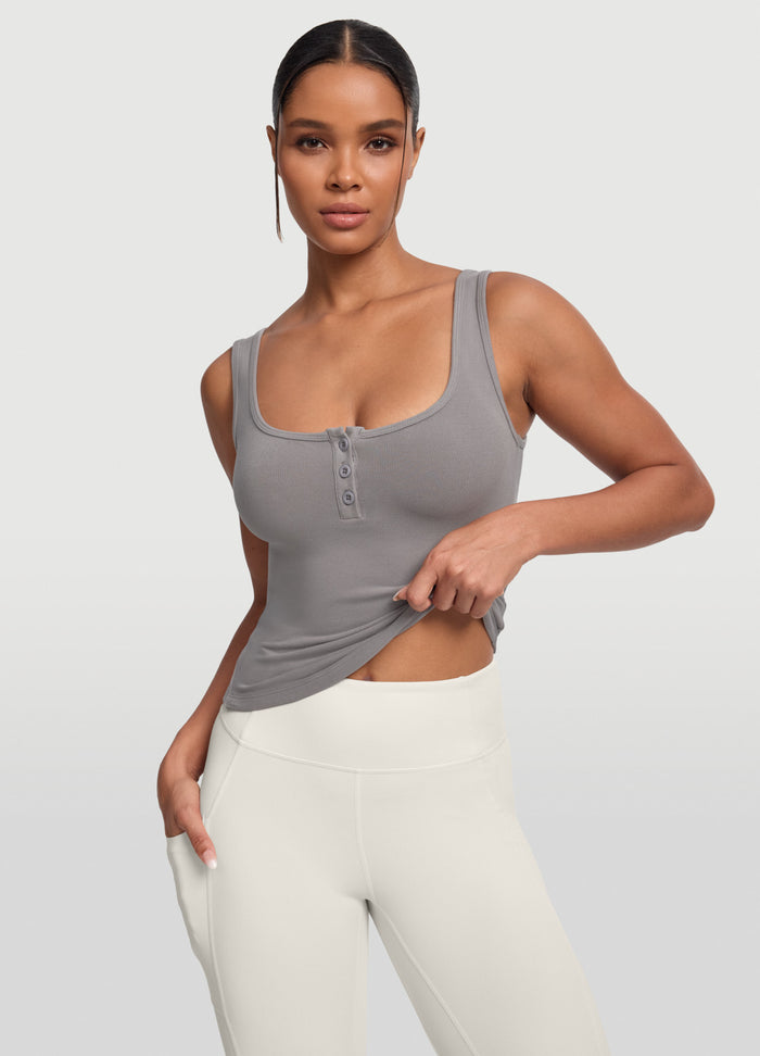 Button Front Tank Top
