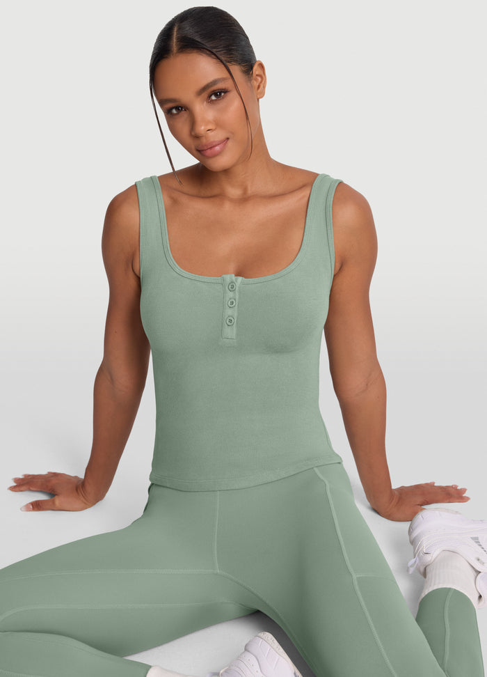Button Front Tank Top