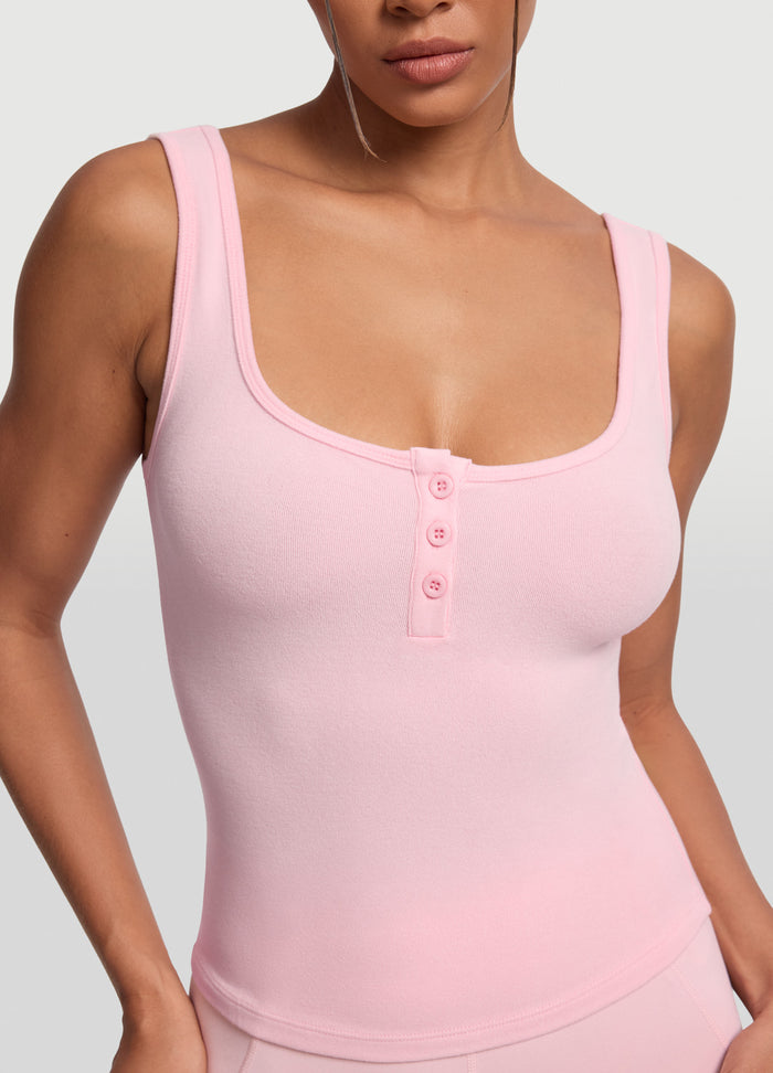 Button Front Tank Top