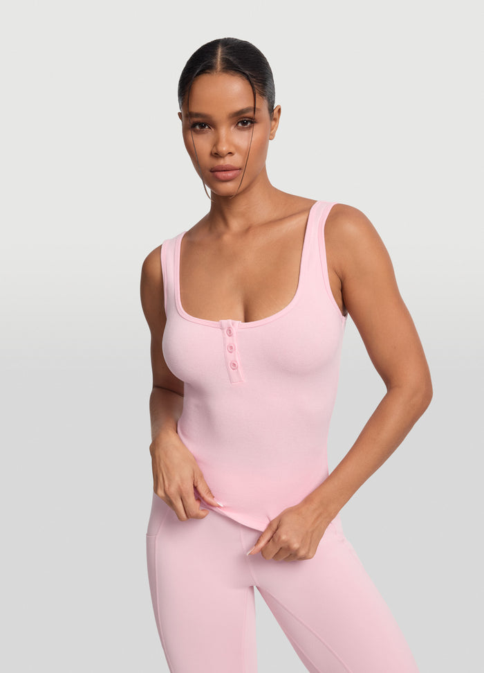 Button Front Tank Top