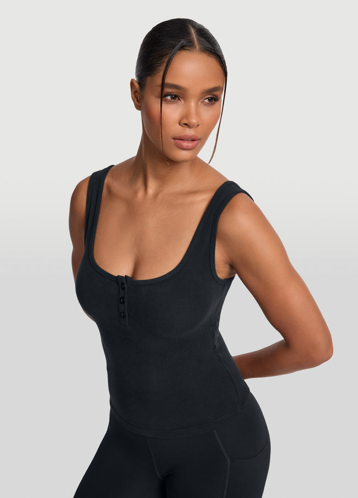 Button Front Tank Top
