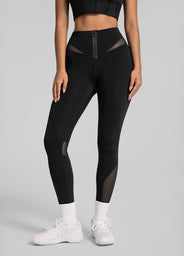 Zip Front Mesh Leggings