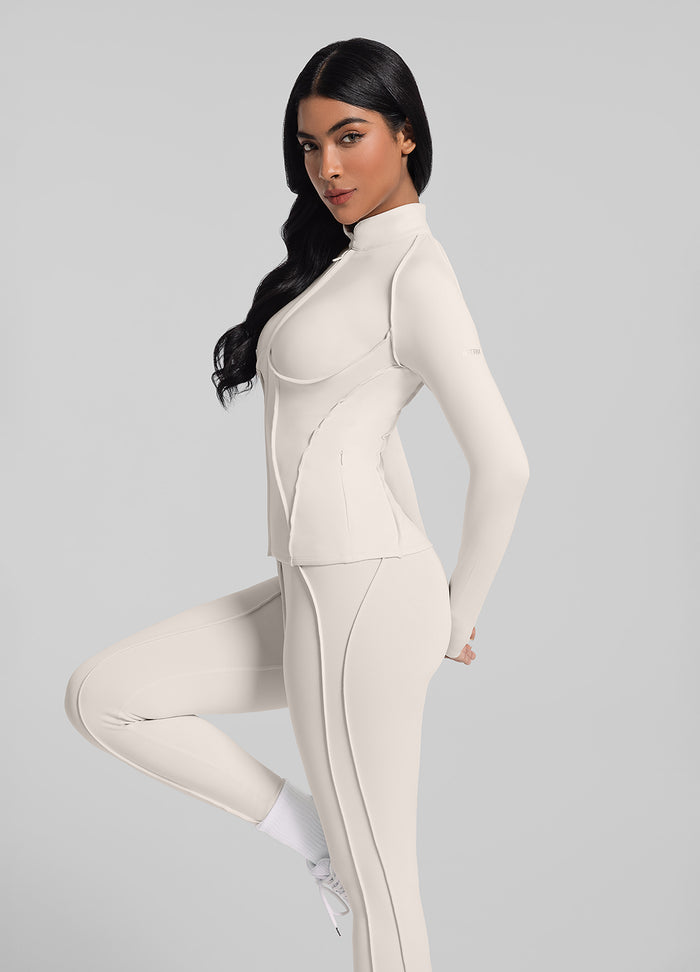 Contour Zip-Up Long Sleeve Top