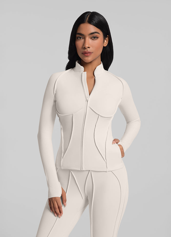 Contour Zip-Up Long Sleeve Top
