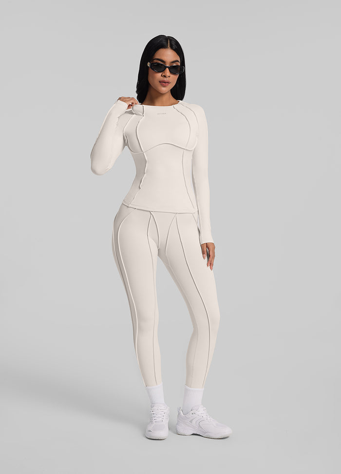 Contour Stitch Long Sleeve Top